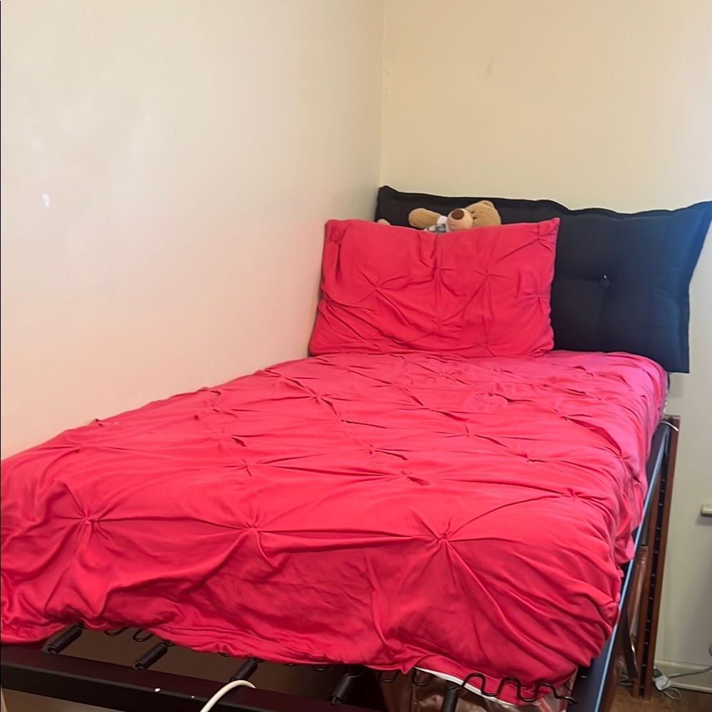 Pink and Black Comforter Set with Textured Design